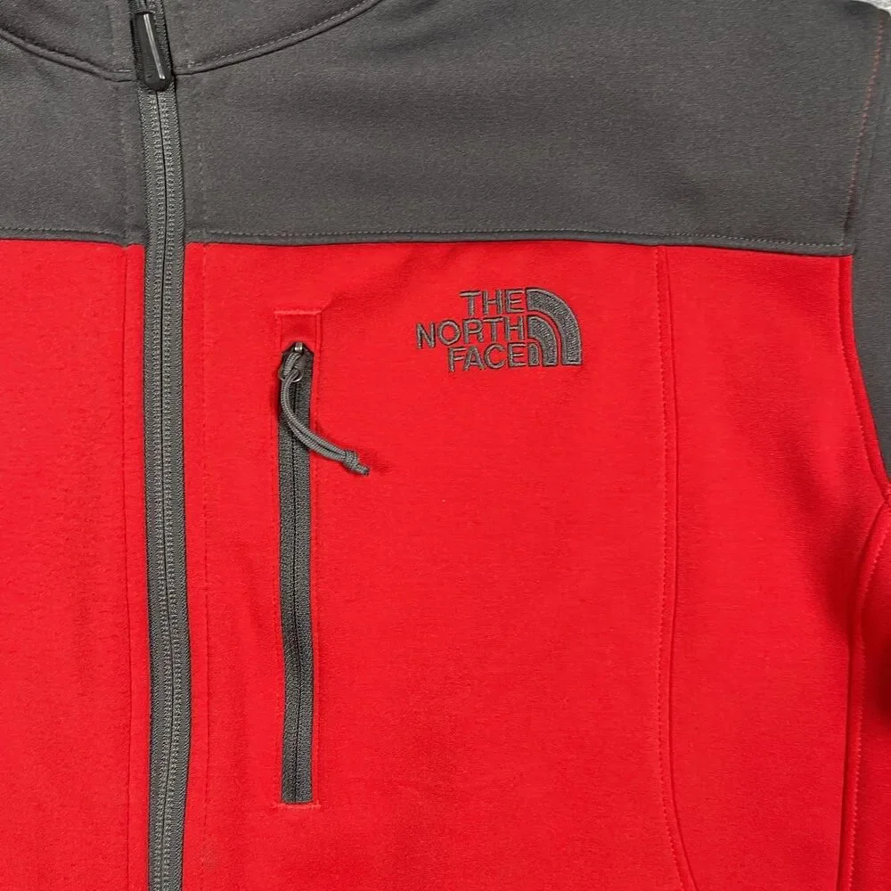 The North Face Jacket Mens XL Red Gray Basic Jacket FlashDry Full Zip Pockets